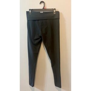Victoria's Secret PINK Black Foldover Waistband Yoga Leggings SZ Medium